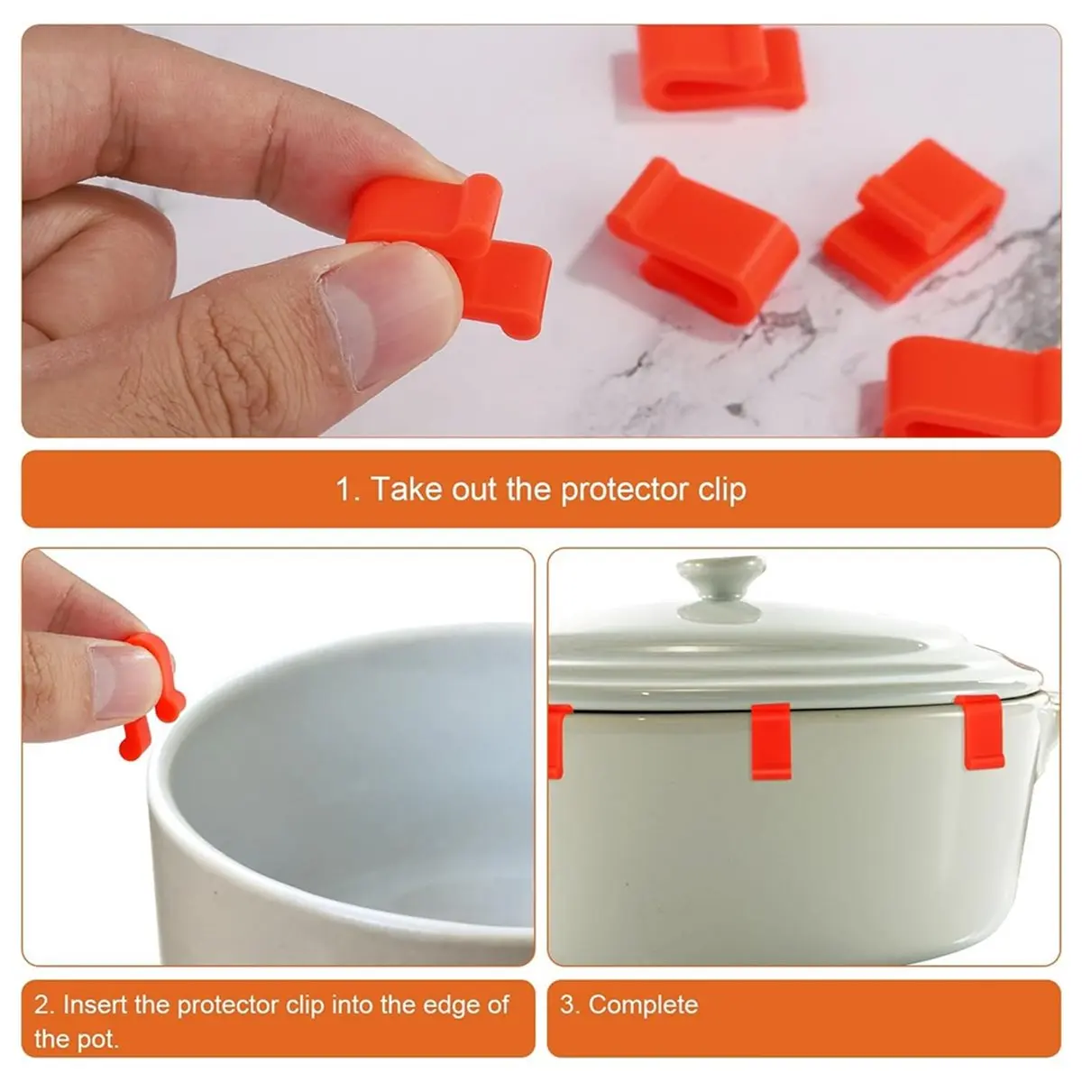 2026 New 12pcs Silicone Dutch Oven Lid Clips - Non-Slip, Flexible,Pot Edge Protectors Red