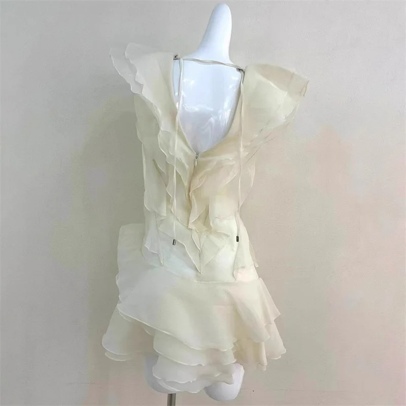 Damenkleider Neues 3D-Blumen-Minikleid für den Sommer 2025, sexy schulterfreie, ärmellose kurze Kleider, Partykleider, Abendkleider