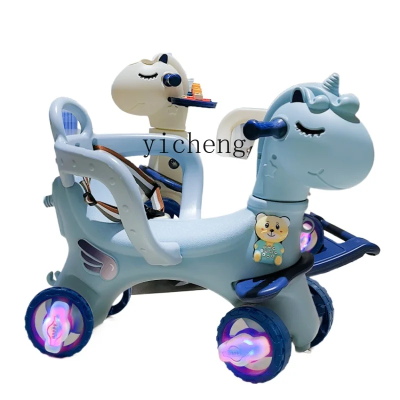 

XL Trojan Children's Rocking Horse Dual-Use Baby Rocking Chair Car Music Toy Baby Rocking Horse