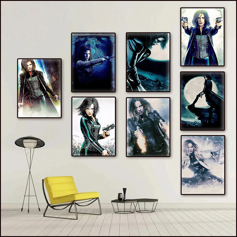 Vampire and Werewolf Horror Movie Underworld  Warrior Poster Canvas Painting and Print Wall Art Picture for Bedroom Home Decor