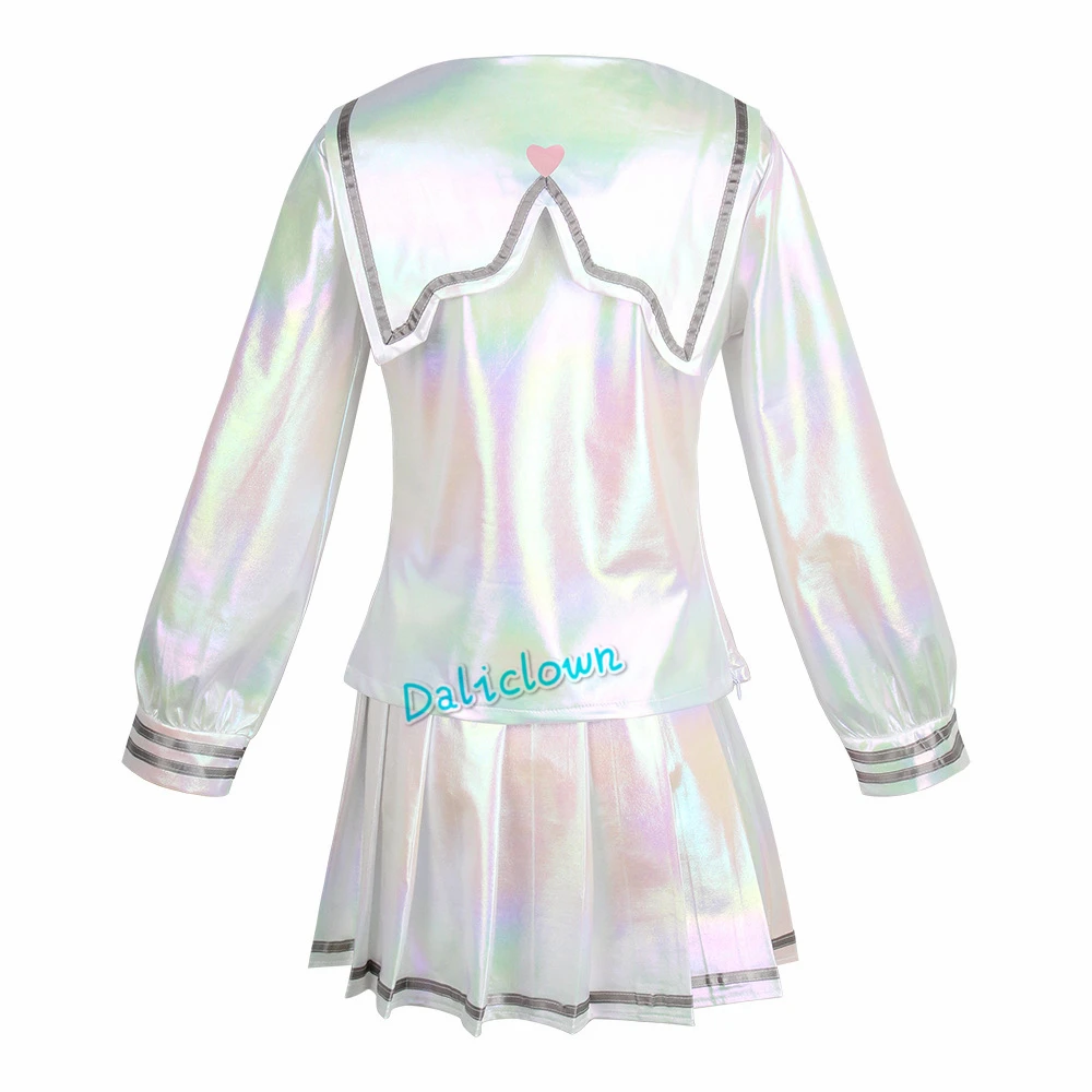 Costume Cosplay da ragazza in caso di emergenza parrucca con gonna in ecopelle nera Anime JK uniforme White Abyss KAngel Ame Chan Costume Cosplay