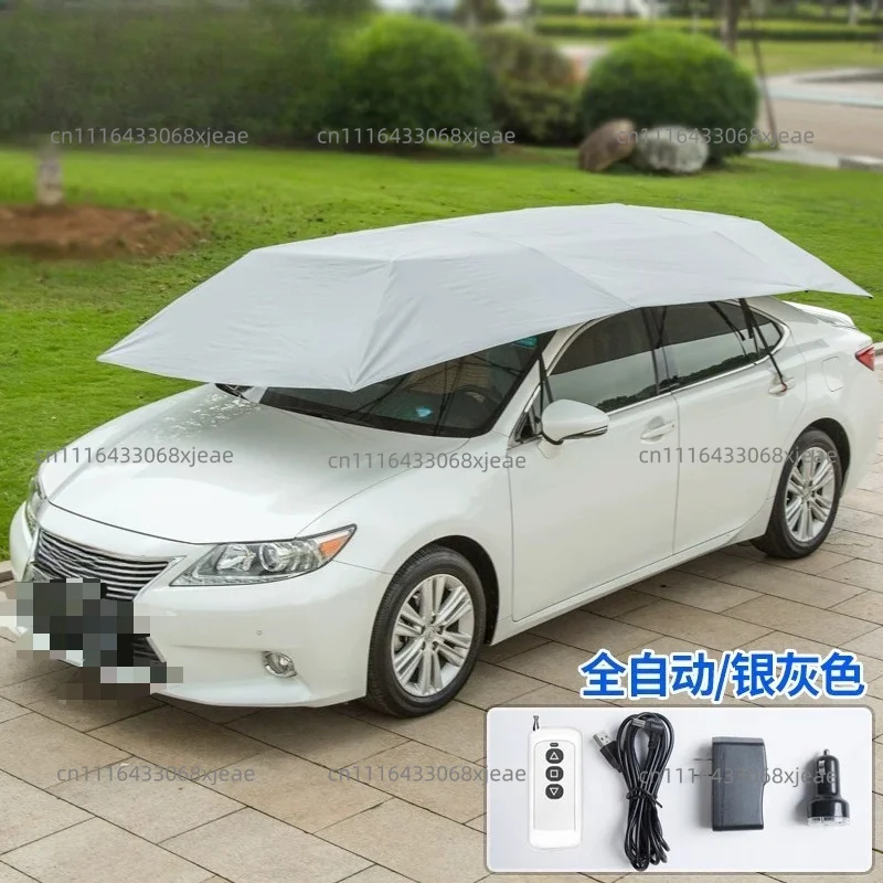 Car Sunshade Umbrella 4.2M Automatic Car Awning Mobile Canopy Anti-Hail/Anti-Falling Object Retractable Accsesories Sun Tent
