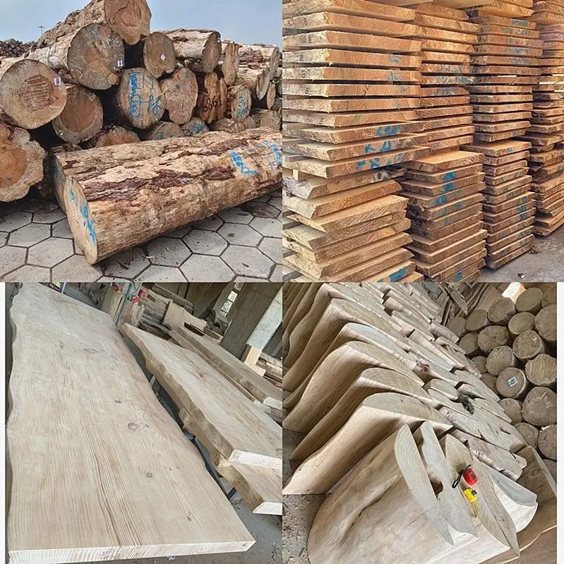 Log whole board natural side tea table solid wood large board dining table