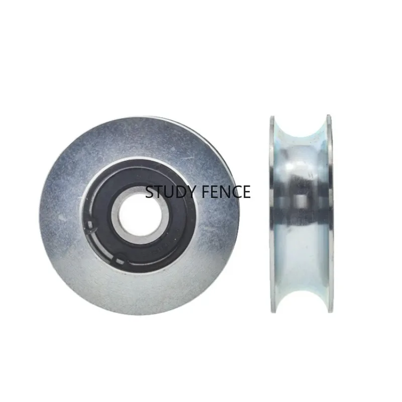 1pc U-shaped Groove/V-shaped Groove Metal Pulley Bearing Wheel Wire Rope Guide Wheel Hardware Accessories 10/12*58*18mm 6201