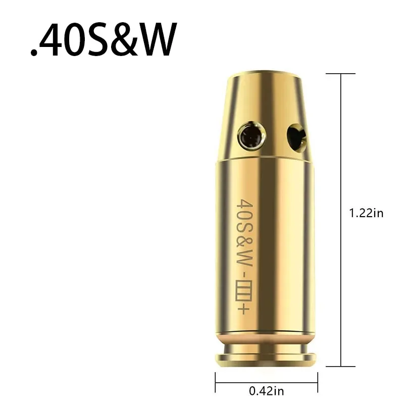 Tactical 40S&W Red Green Dot Laser Boresighter Brass Bullet Rifle Scope Accurate Calibration Shoot Accessories Glock Aimpoint