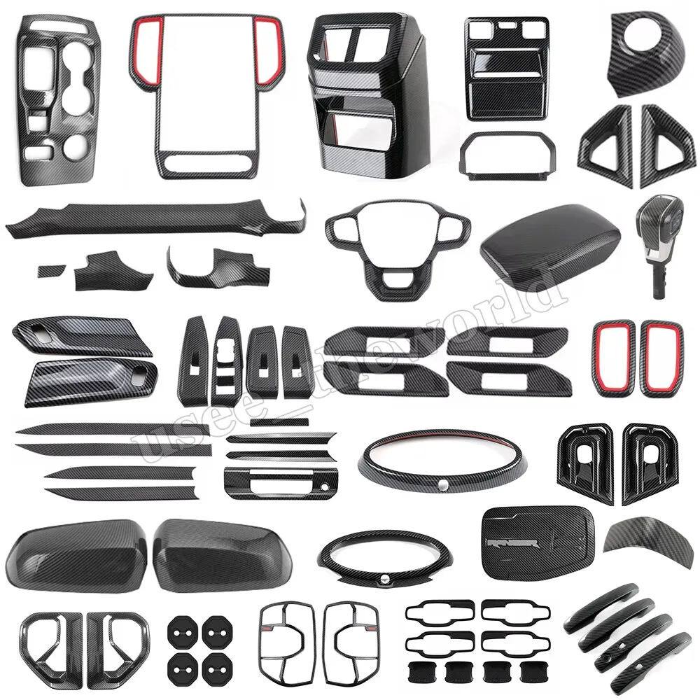 Ajuste para Ford Ranger 2024 2025 pegatina de protección Interior embellecedor de cubierta de Panel de cambio de marchas de grano de fibra de carbono