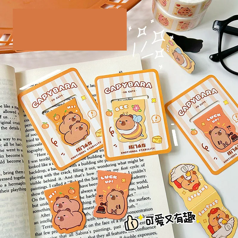 60 teile/los kawaii capybara magnet lesezeichen niedliche Büroklammer buchmarke für bücher schul bürobedarf schreibwaren geschenk