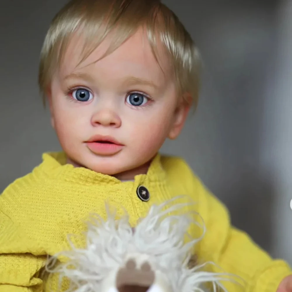 66CM Stand Baby Reborn Pippa Realistic Bebe Doll with Hand Painted 3D Skin Visible Veins Rooted Blonde Hair Big Size Dolls