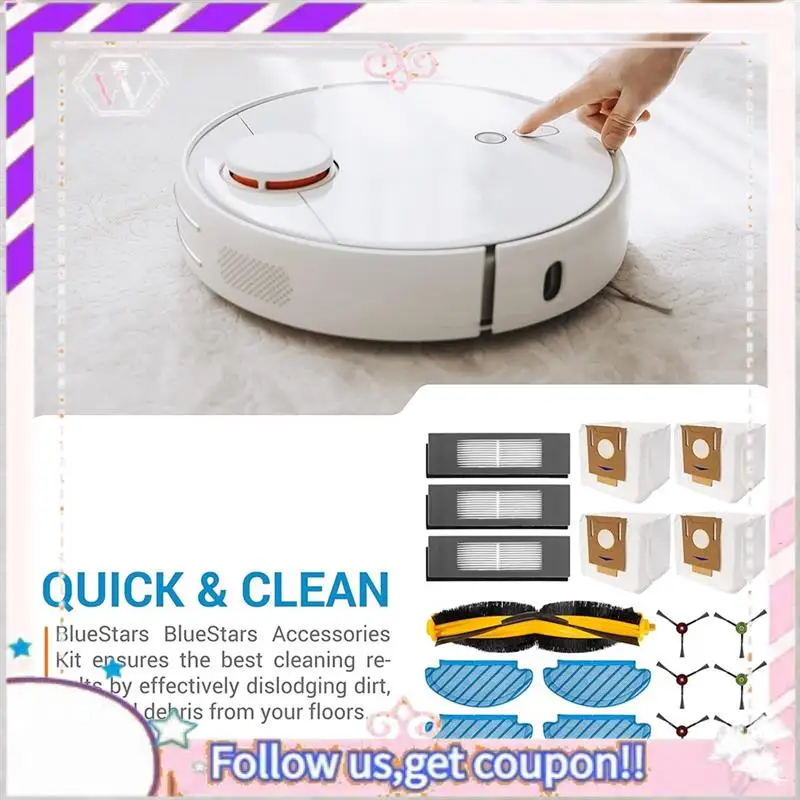 

Прочный для ECOVACS DEEBOT OZMO T8 T8 AIVI T8 MAX N8 Pro N8 Pro+, робота-пылесоса Yeedi Vac, основная боковая щетка, швабра с фильтром Hepa