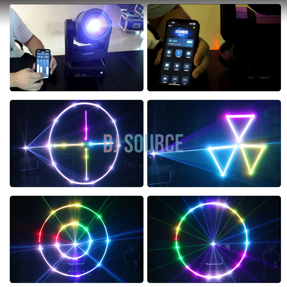 APP Control 30KPPS 10W RGB Laser Moving Head Light With SMD Beam Pattern Scanner Projector Stage Laser Light DMX512 For DJ Club