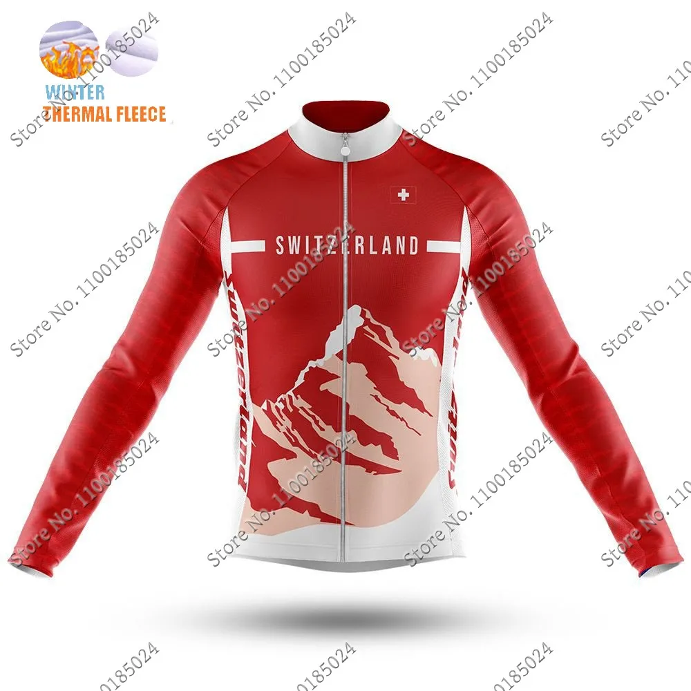 2022 Switzerland Team Cycling Jersey Long Sleeve Swiss Winter Clothing Road Bike Shirts Bicycle Tops MTB Uniform Maillot