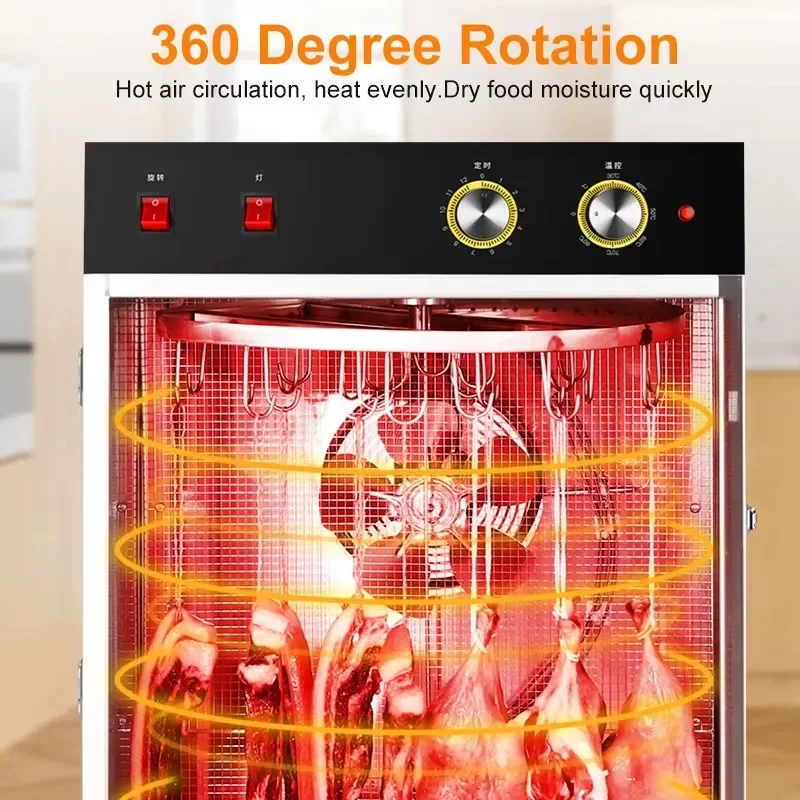 30 كجم مجفف السجق الصناعي آلة صنع السجق المدخن متعددة الأغراض لحم الدجاج الغذاء لحوم البقر متشنج ديهيدراتور #5