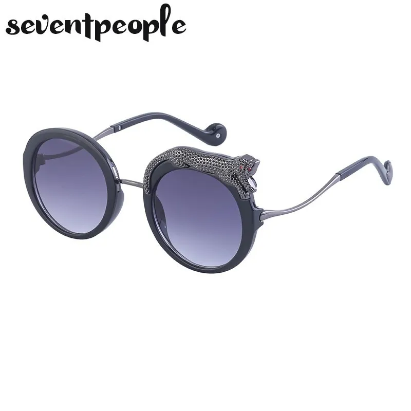 Sevent People Round Sunglasses Women Leopard 3