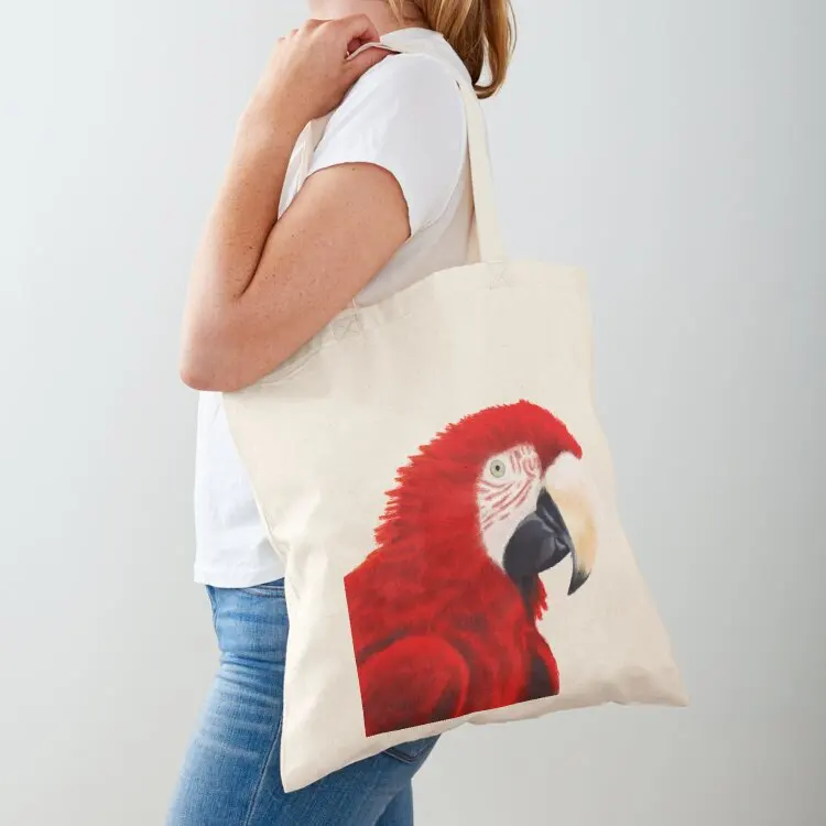 

Macaw (Scarlet/Green Winged) Portrait Tote Bag Women bags tote bag university female bag Canvas stote