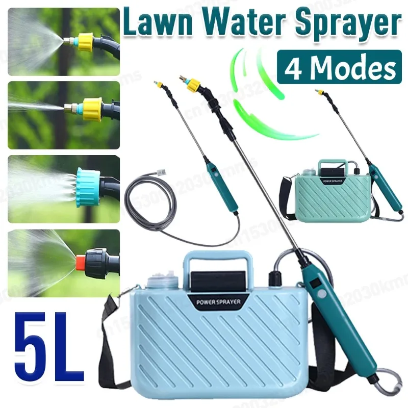 Pulverizador Elétrico de Pesticidas Tipo Ombro, Spray De Bateria De Lítio, Ferramenta De Poder De Jardim, Vem Com Balde, Carregamento USB, 5 L, 2400mAh