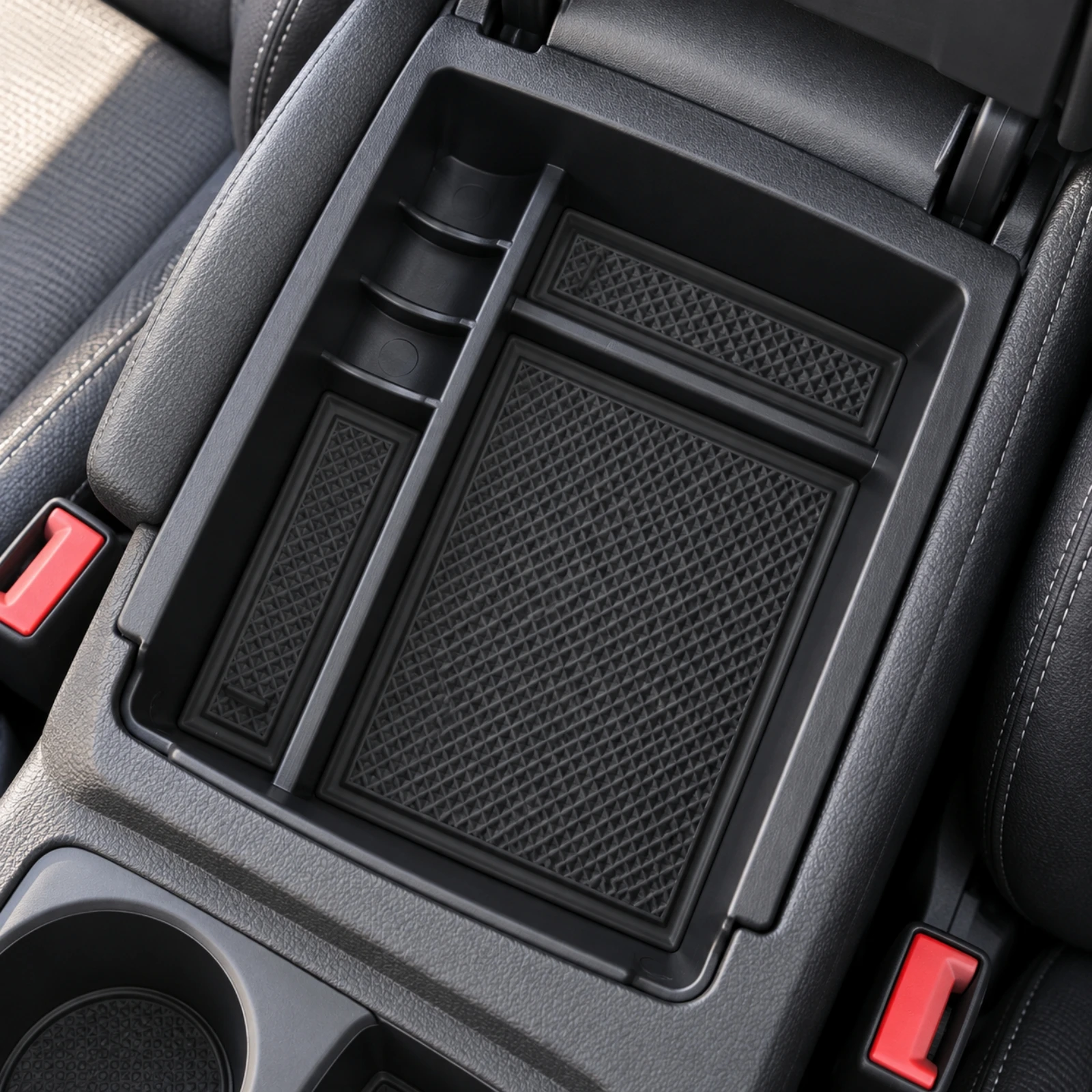 VW Golf 7 Center Console Tray Clutter-Clear Center Armrest Storage Tray Aftermarket-Fit Armrest Storage Insert No Tools Required