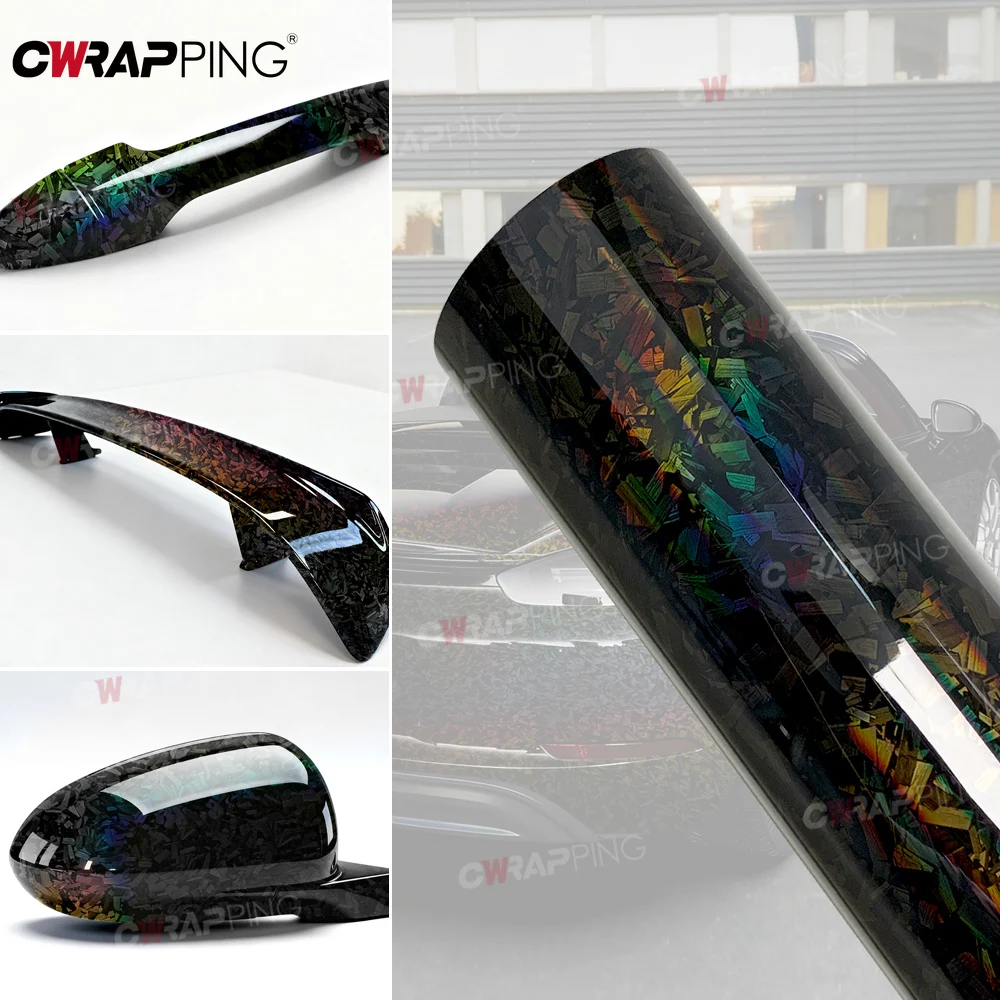 

Glossy Vinyl Car Body Covering Motorcycle Vinyls Forged Carbon Wrap Carbon Fiber Sticker Laser Black Tuning Auto Accessories