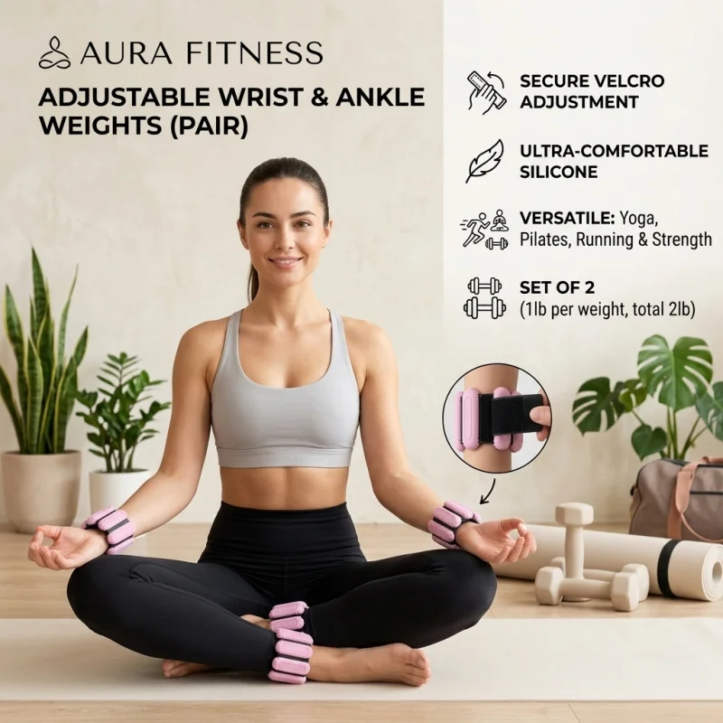 Pesas Ajustables para Muñecas y Tobillos, para Hombres y Mujeres, para Fitness, Caminar, Correr, Yoga, Pilates, Entrenamiento de Fuerza, Herramienta de Gimnasio