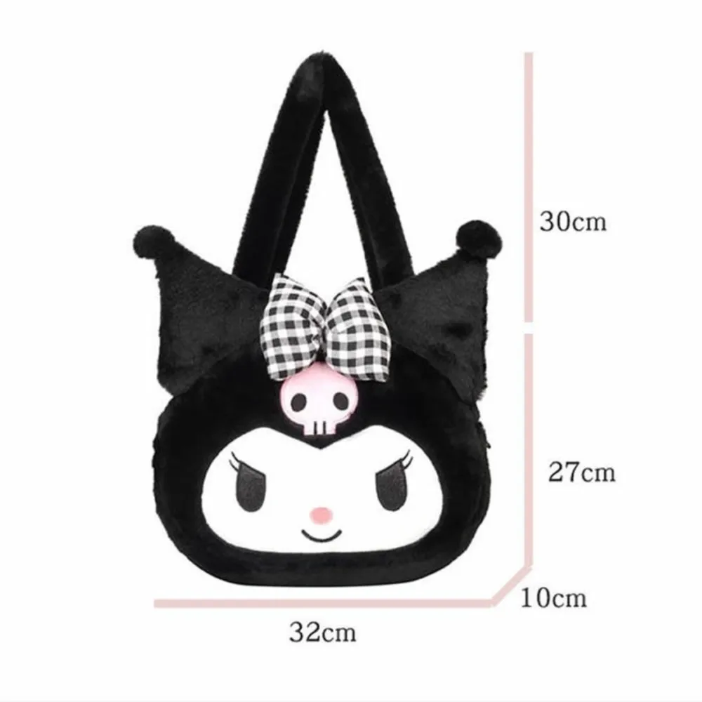 Kawaii Sanrio Cinnamoroll Plush Bag Cute My Melody Kuromi Backpack Shoulder Bag Tote Makeup Plush Large Handbag Girl heart Gift