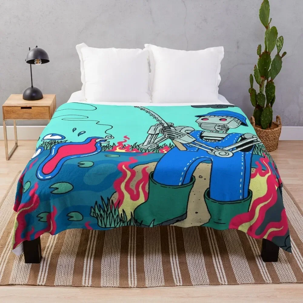 

Fishing For Fishies Art - King Gizzard And The Lizard Wizard Throw Blanket Decorative Soft Throw Blanket for Couch Sofa