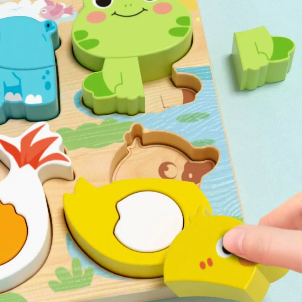 Puzzles d'animaux 3D 4 en 1, jouets, personnages Montessori, blocs à changement de visage en bois, défis, réflexion logique, jeu de correspondance des formes