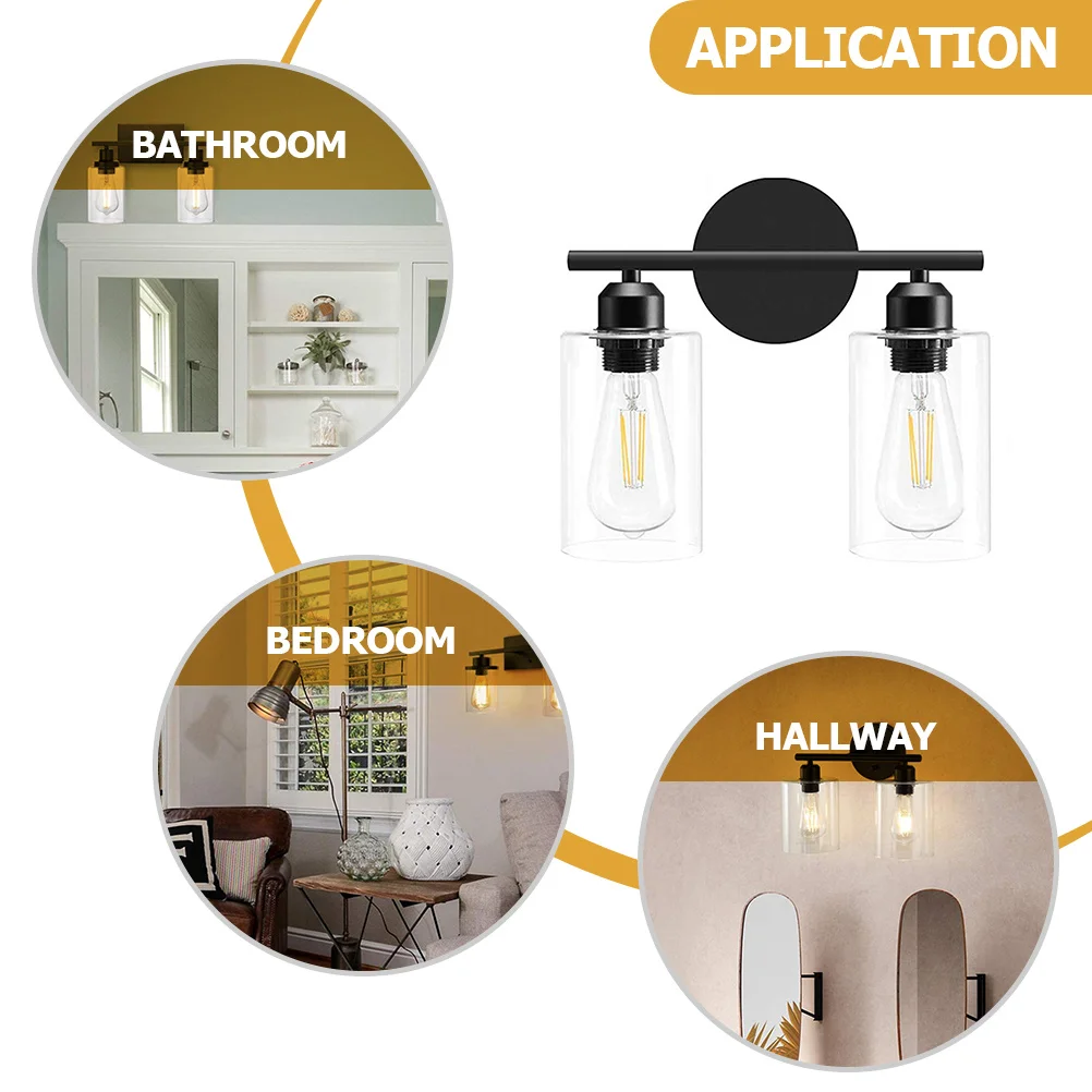 

Multi-functional Wall Lamp Bedroom Light Long-lasting Hallway Bathroom Fixture Iron Mirror Vanity