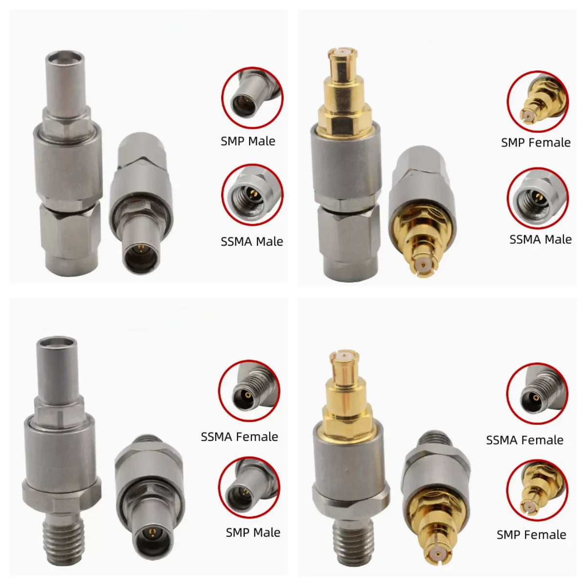 SSMA female to SMP male stainless steel adapter 40GHZ high frequency adapter net division test head