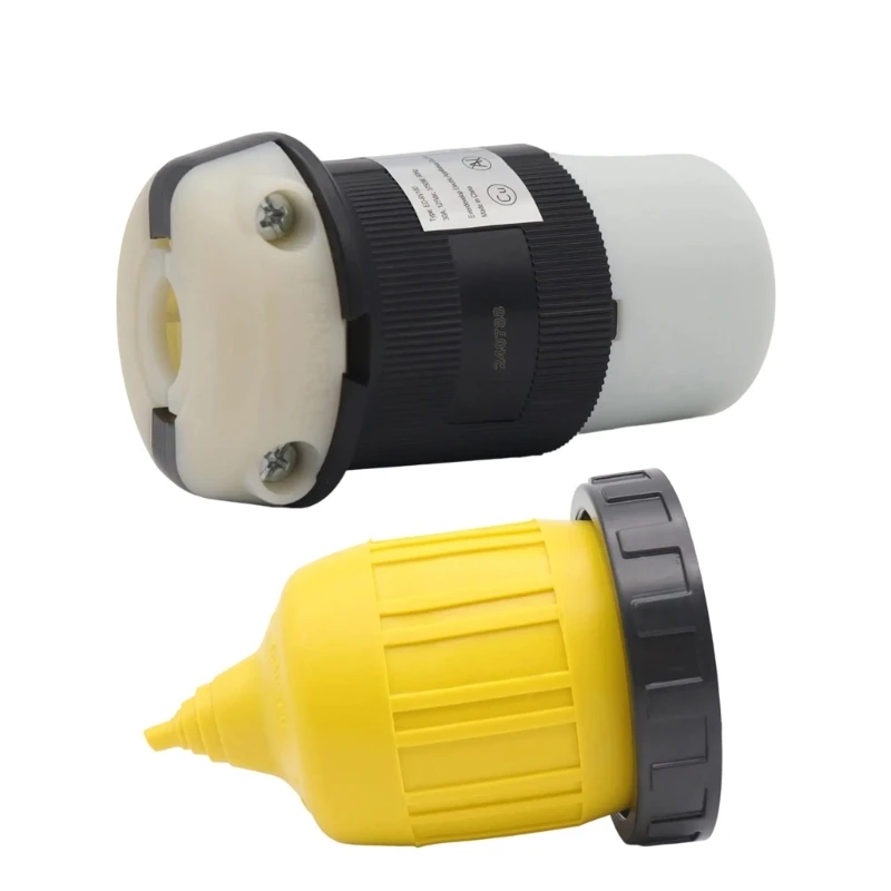 

50A 125V 3.5A Power Connector Kit for Trailer RV Cord Connector Locking Plug RV Power Cord Twist Lock Plug with CoverReplacement