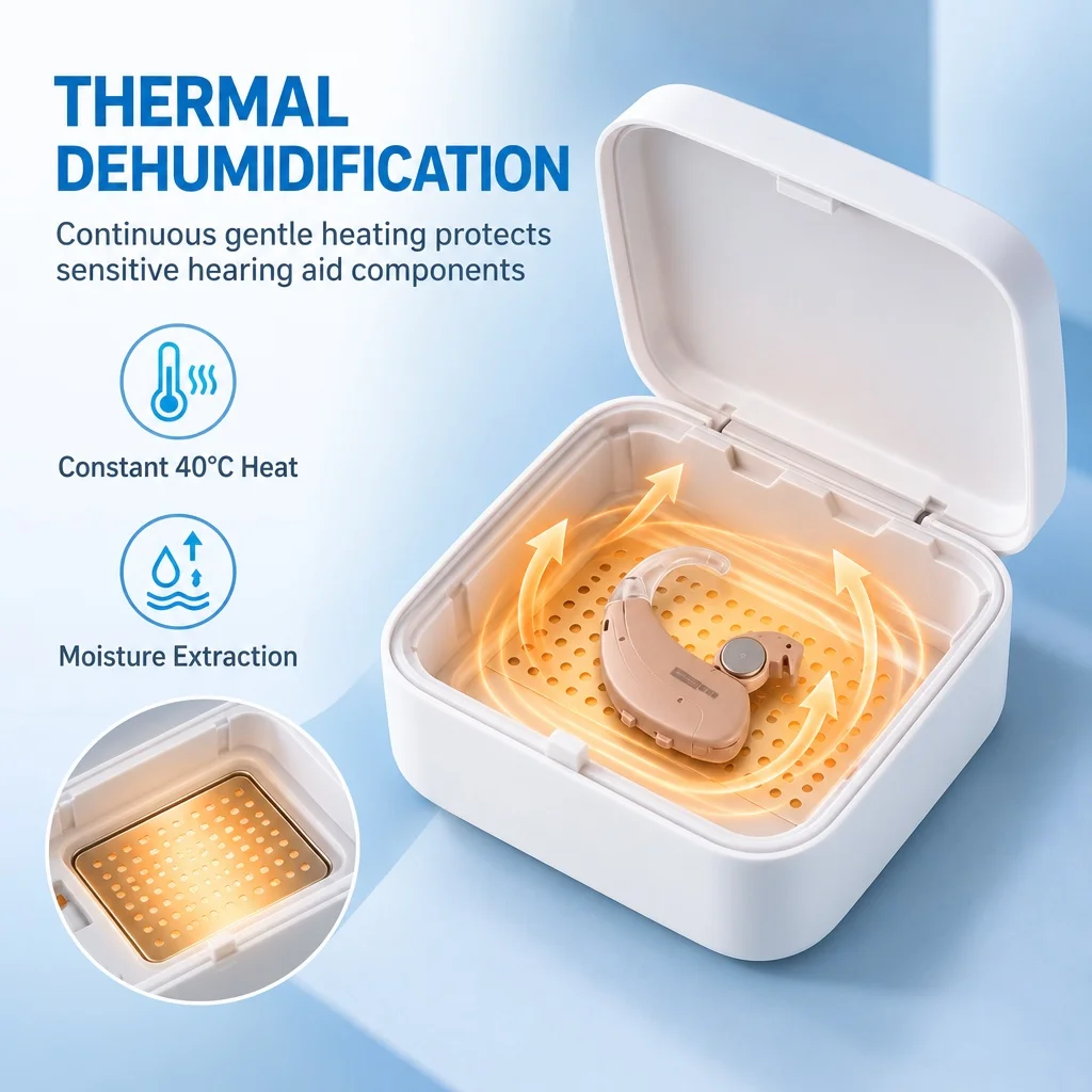 Portable UV Hearing Aids Dryer LCD Screen Automatic UV Hearing Aid Dryer LCD Screen Sound Amplifier Accessory