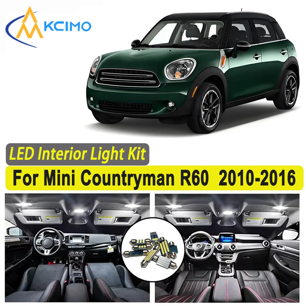 

Kcimo LED For Mini Countryman R60 (2010-2016) Premium Bright LED Interior Dome Map Trunk Light Kit Car Led Lamps Car LED Lights