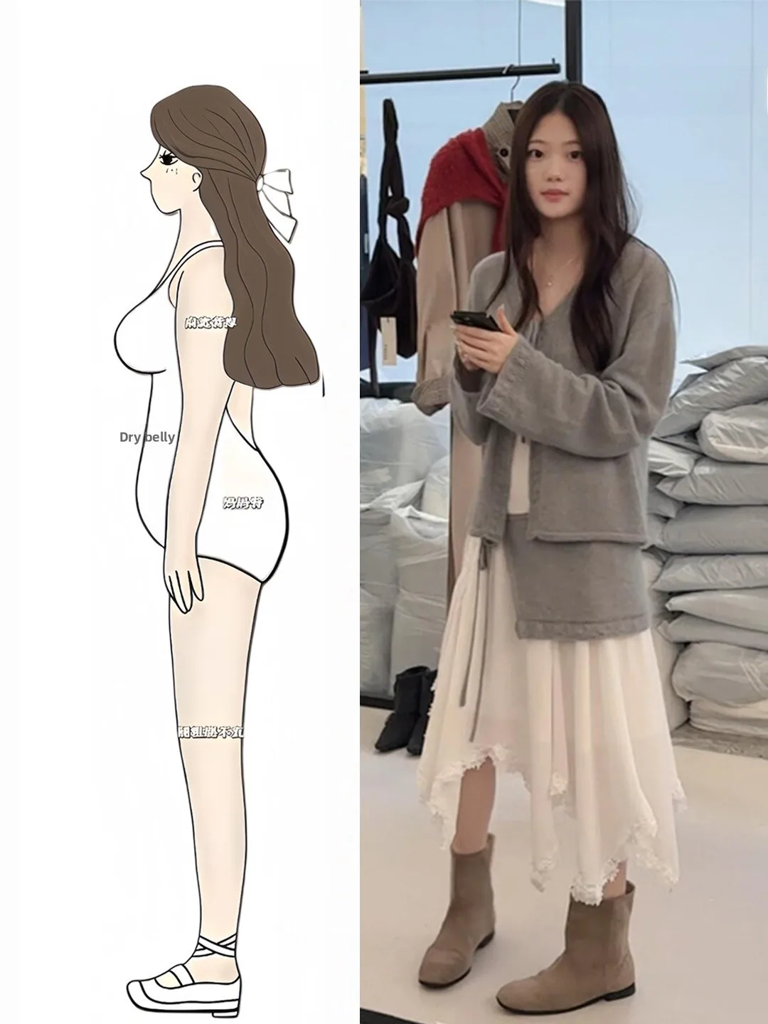 

plus Size Autumn Winter Knitted Open Cardigan Asymmetrical Dr Women's Faion Set High Waist V-ne Long Sve Polyester