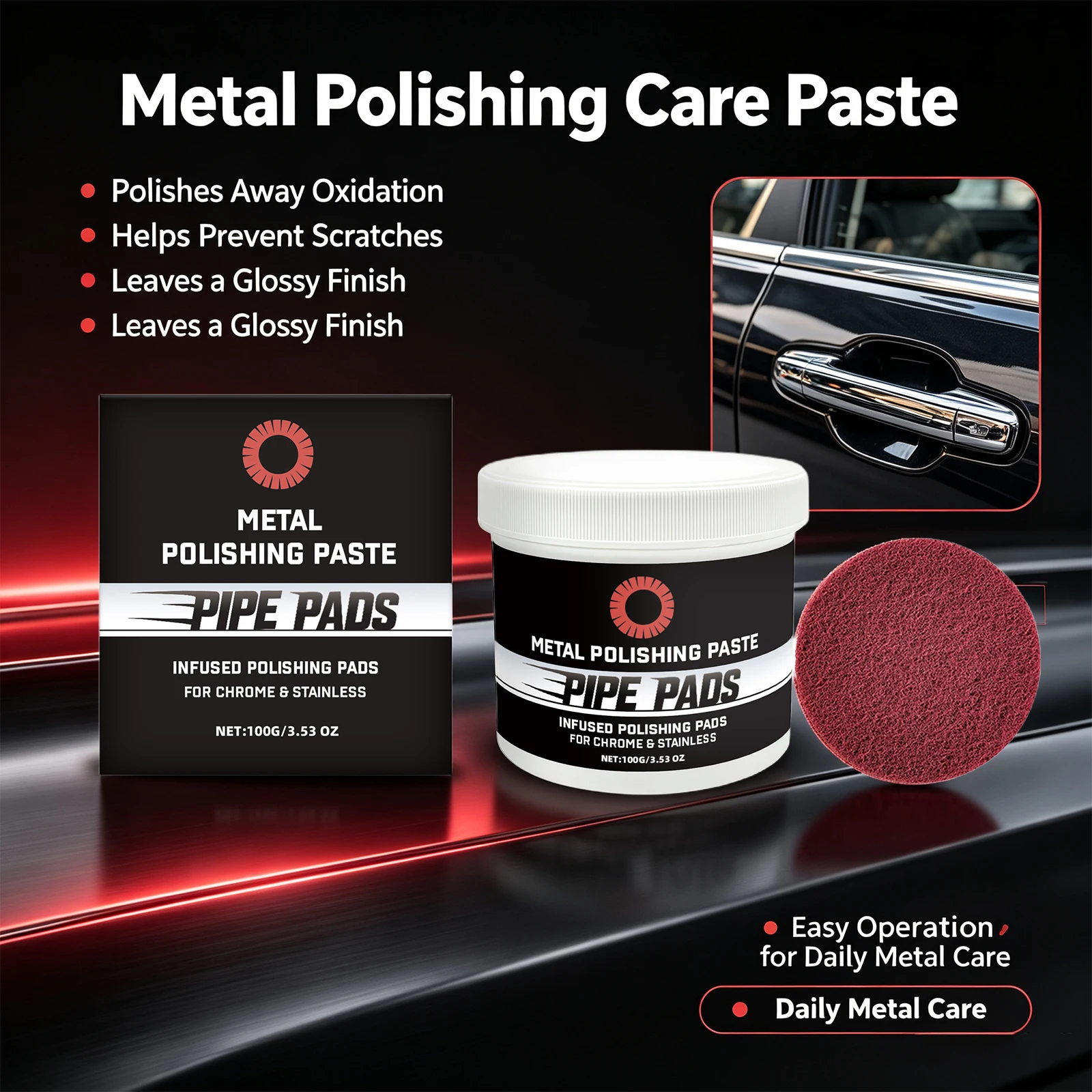 Metal Polishing Paste Remove Oxidation Stains Restore Bright Shine Car Scratch Remover Stainless Steel Repair Polishing Kit
