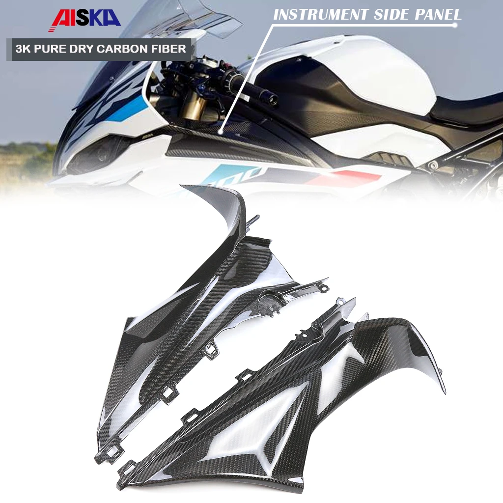 

3K Pure Dry Carbon Fiber Motorcycle Instrument Side Panel Fairing Kits Deflector For BMW S1000RR 2019 2020 2021 2022 2023