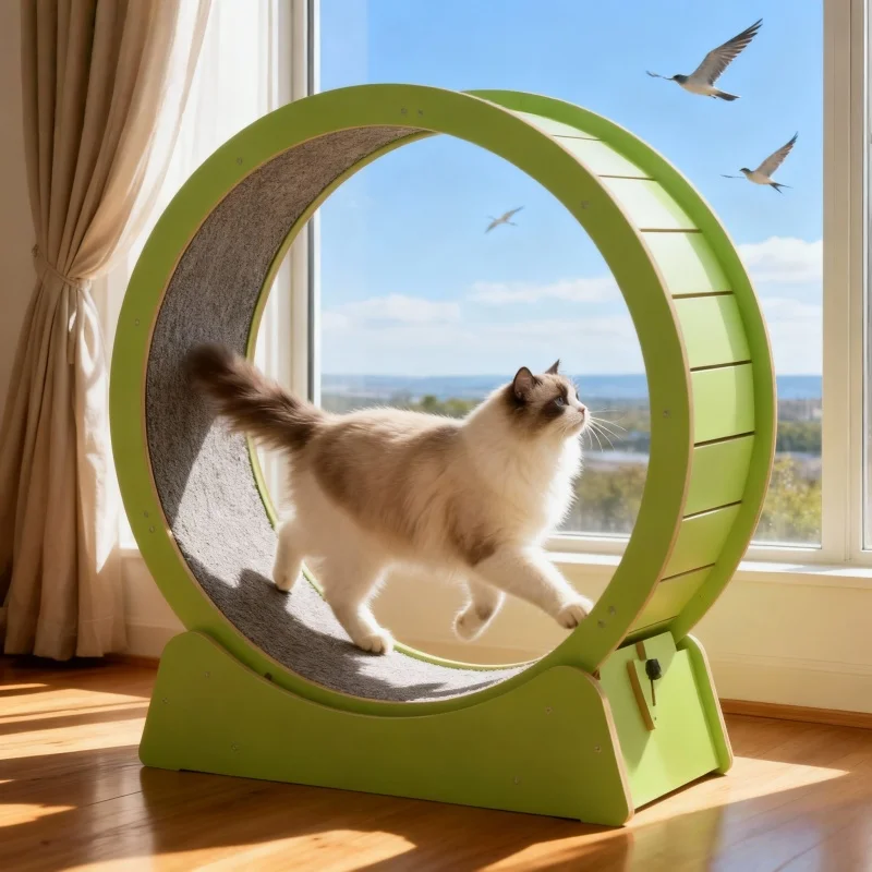 

Customizable Cat Treadmill Eco-Friendly Corrugated MDF Material Modern-Classic Luxury Design Pet Interactive Movement ToySilent