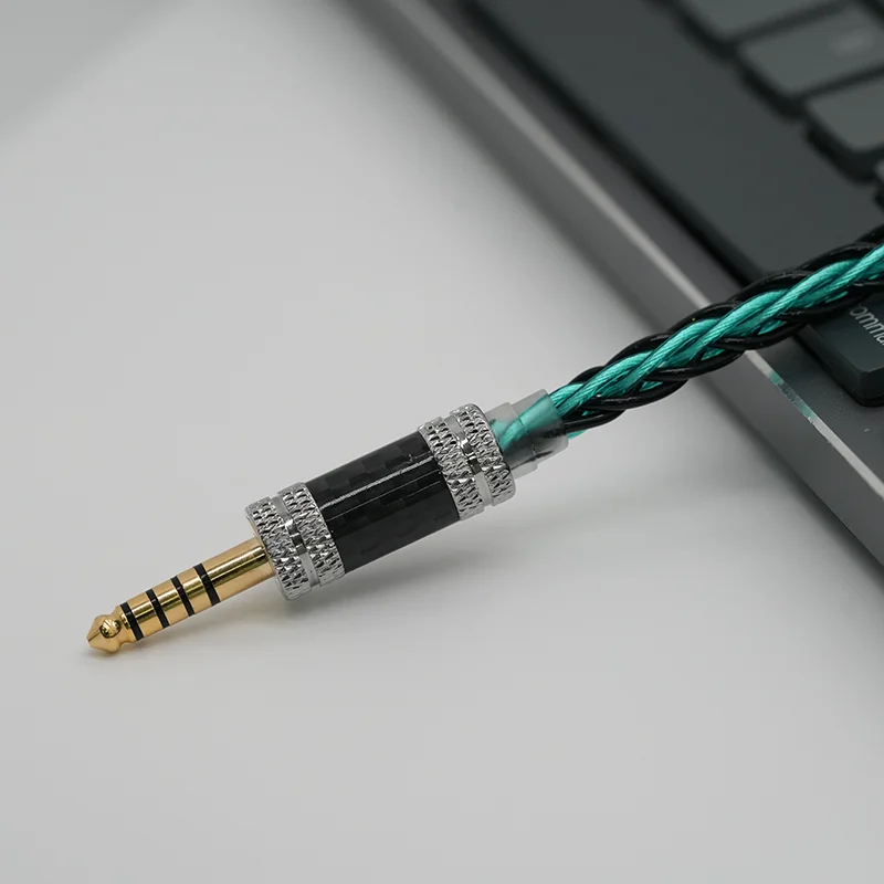 XINHS HIFI R05 8-adriges Schwarz-Grün-Silber-Plattiertes Kupferlegierungs-Kopfhörerkabel mit 3,5mm/4,4mm/2,5mm Steckern/ MMCX/2Pin/IE900 – Detail 4