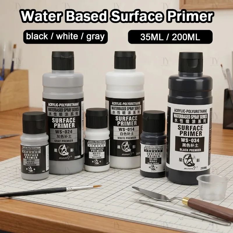 SUNIN7 Black/white/gray Surface Primer Water Based Model Primer Putty for Military Figure Model Painting Hobby DIY Tools