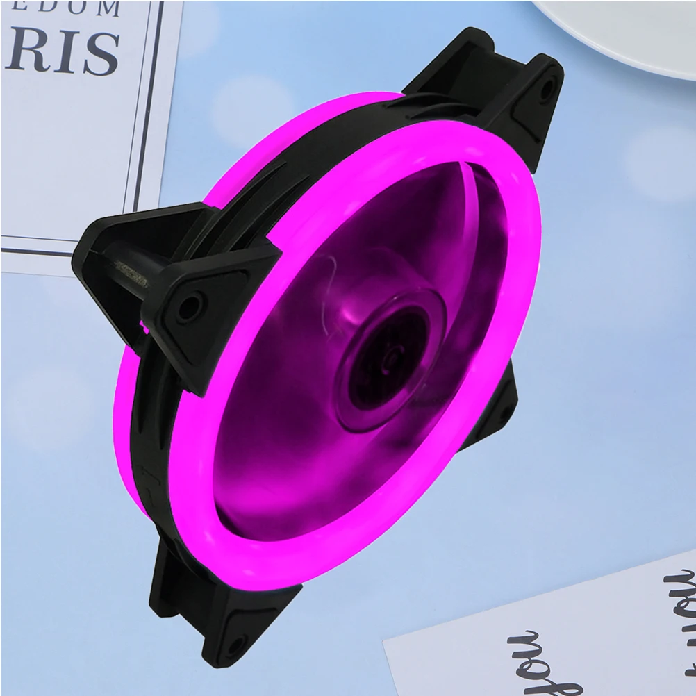 

12CM RGB Computer Dual Outlet Silent Fan for PC CPU Dual Fan Cooling System Desktop Computer Case Accessories for Cooling
