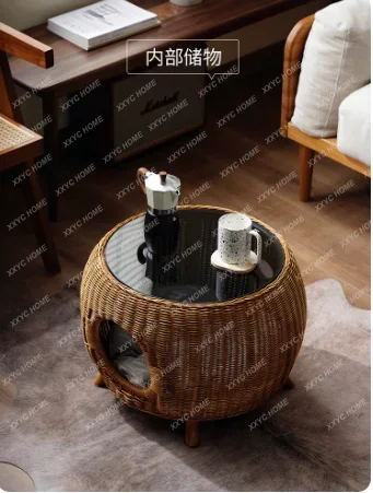 

Multifunctional European Tea Table Bamboo Vintage Apartments Side Table Salon Bedside Mesa Redonda Comedor Furniture FT