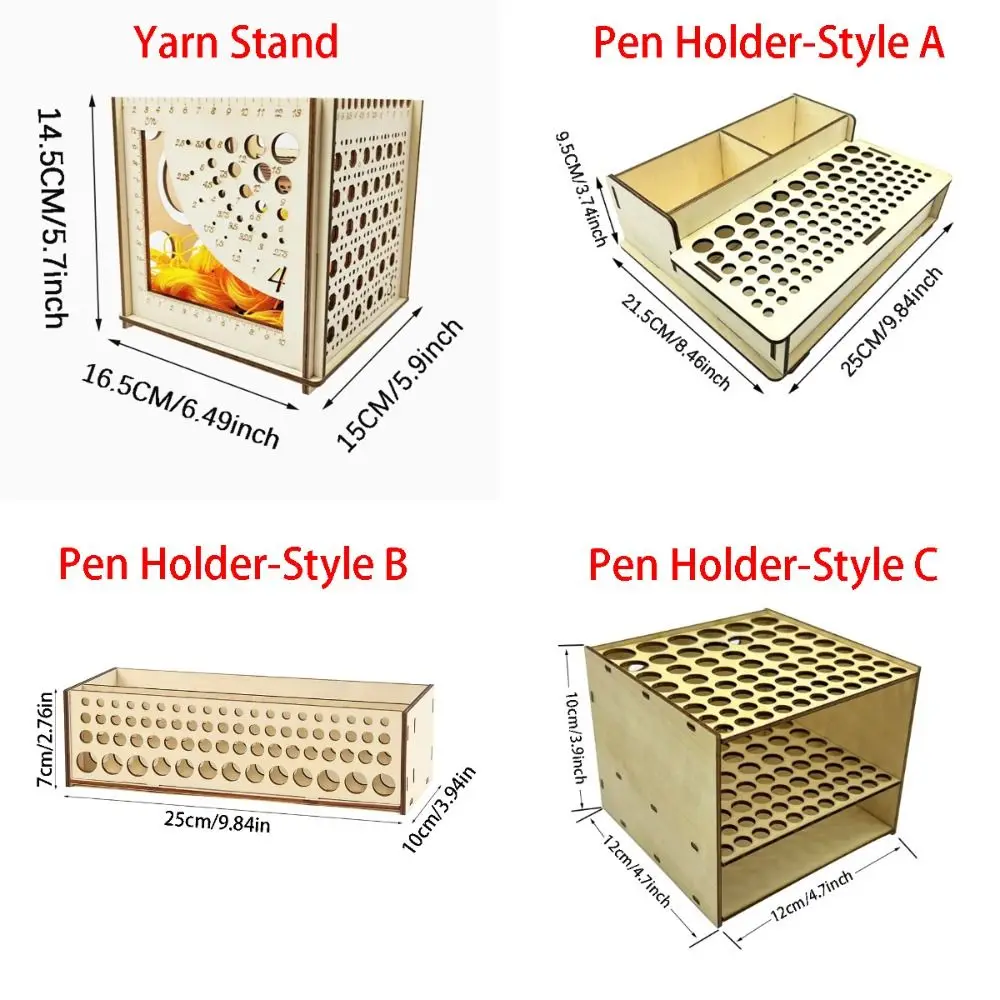 Wooden Frame Paint Brush Holder Multihole DIY Makeup Brushes Shelf Large Capacity Saving Space Watercolor Brush Rack