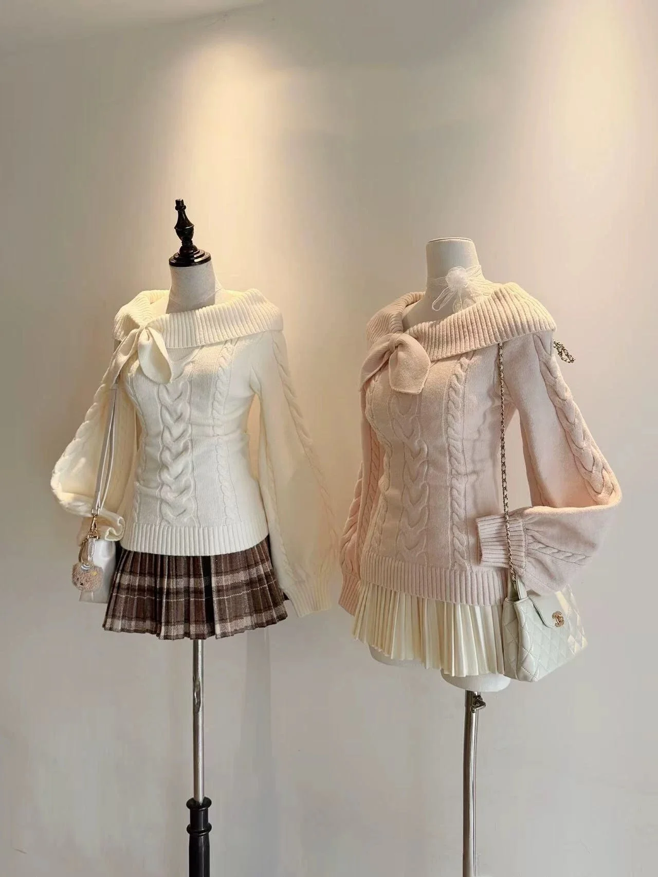 Originele JK Vintage Slim Fit taille-kalkende College Sle Long Sve gebreide trui top zoete zachte basislaag irt