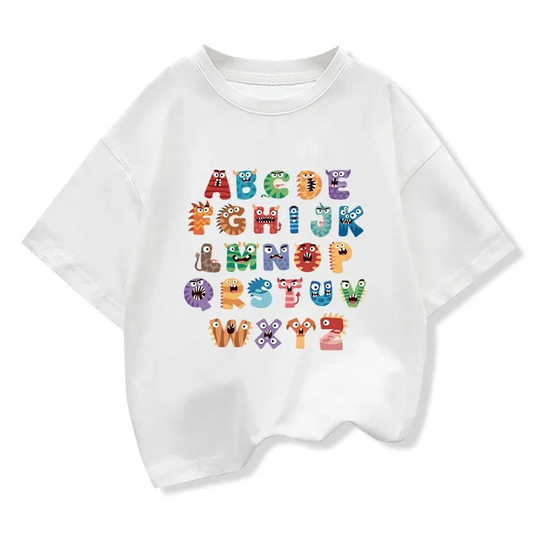 2026 Fashion Lady Women Tops Creative 26 English Letters Print Tee Tops  Short Sleeve T-shirt Summer  Clothing