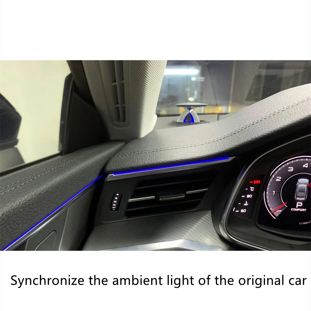 Car dashboard LED trim panel for Audi A6 A7 C8 vent light trim strip 32 colors ambient light original installation