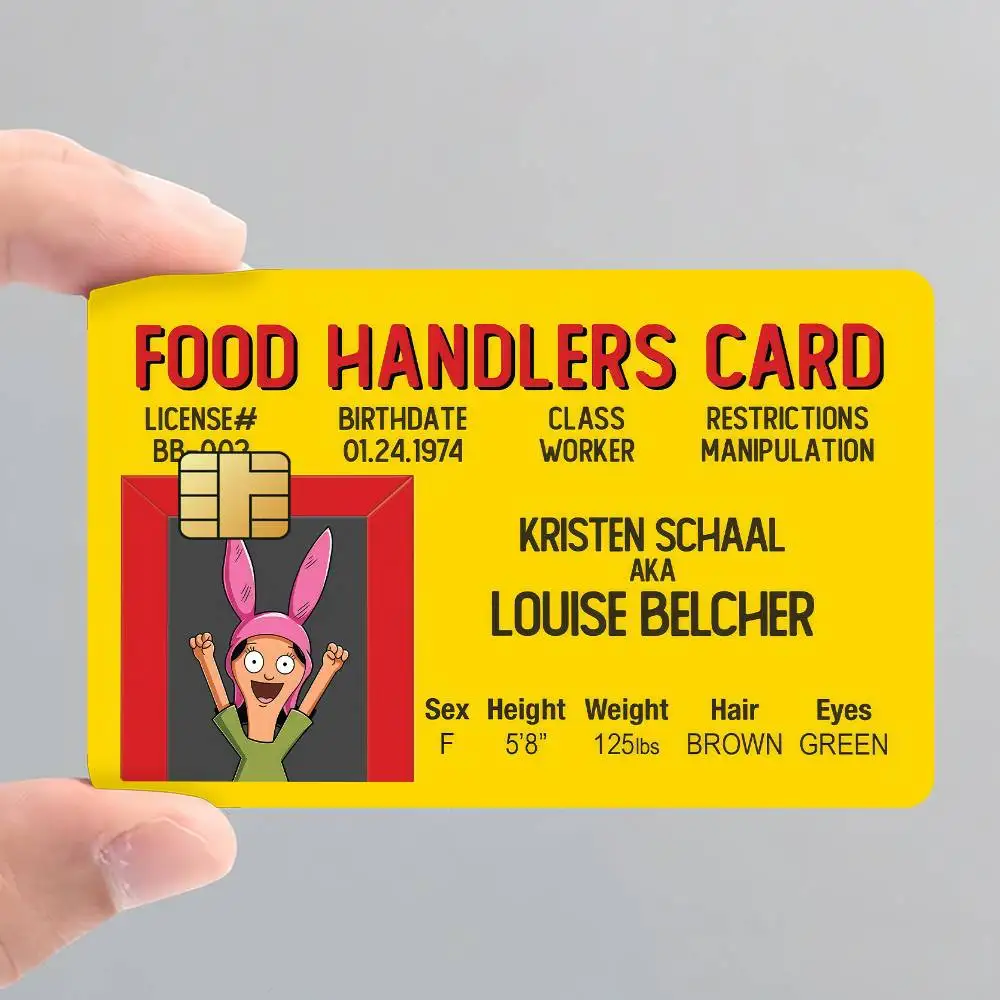 Bob's B-Burgers Hot Sale Decor Exquisite Card Sticker for Debit Credit Bank Cards Skin Cover Gift Student