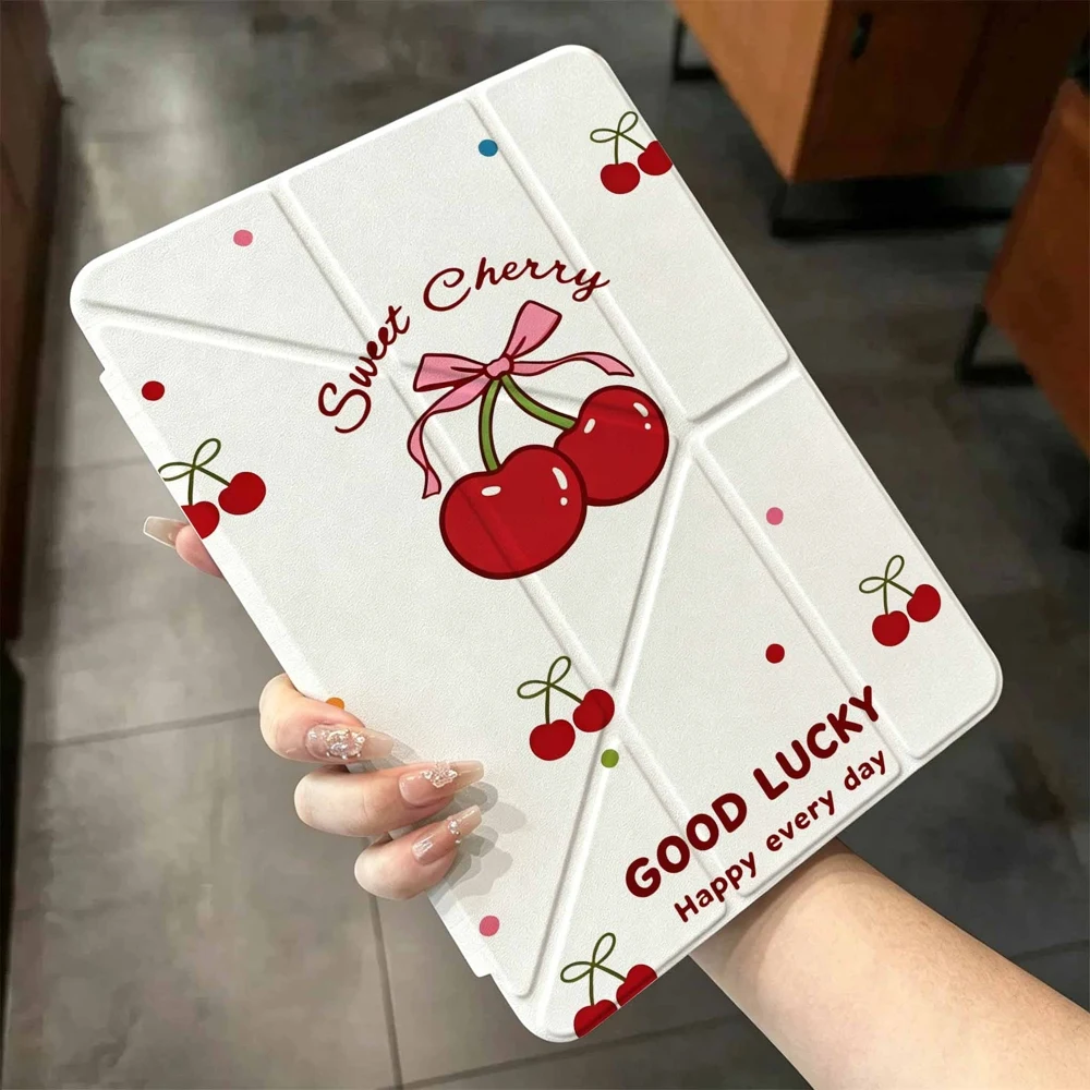 Red Dots Cherry For iPad mini Air Pro 13 12.9 11 10.9 10.5 10.2 9.7 8.3 7.9 inch 5 6 7 8 th Pen slot Tablet Case