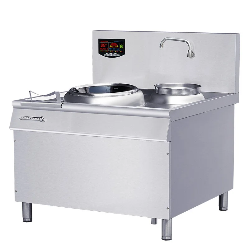 Commercial Induction Cooker 15kw Stainless Steel Single Head Single Temperature Large Stove Automatic Intelligent Canteen