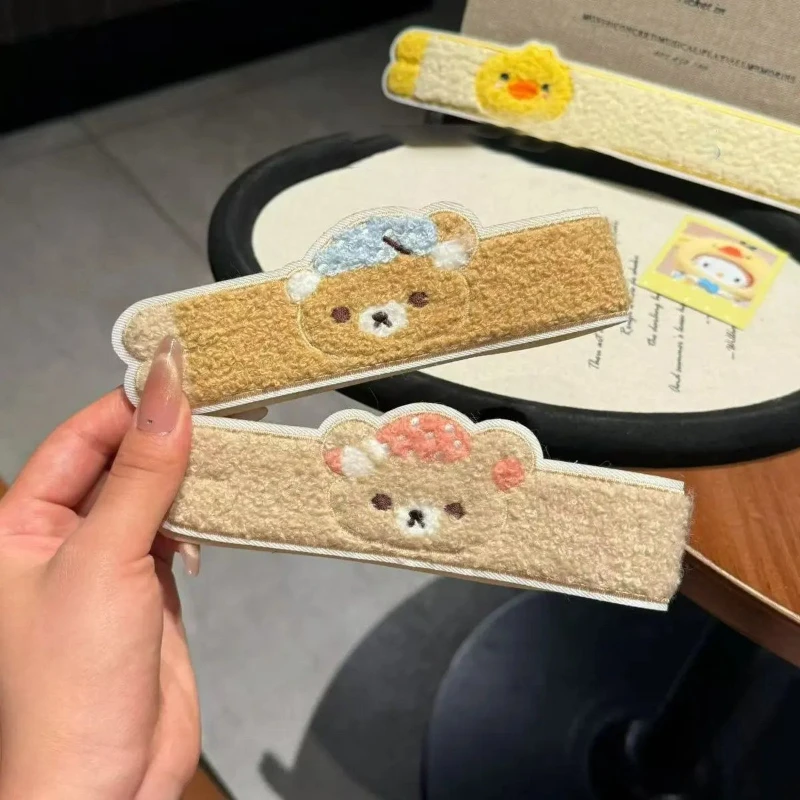 Cartoon cute long-shaped Rilakkuma personality stray hair sticker, face-washing bangs sticker, bun dual-use sweet hair accessory view 5