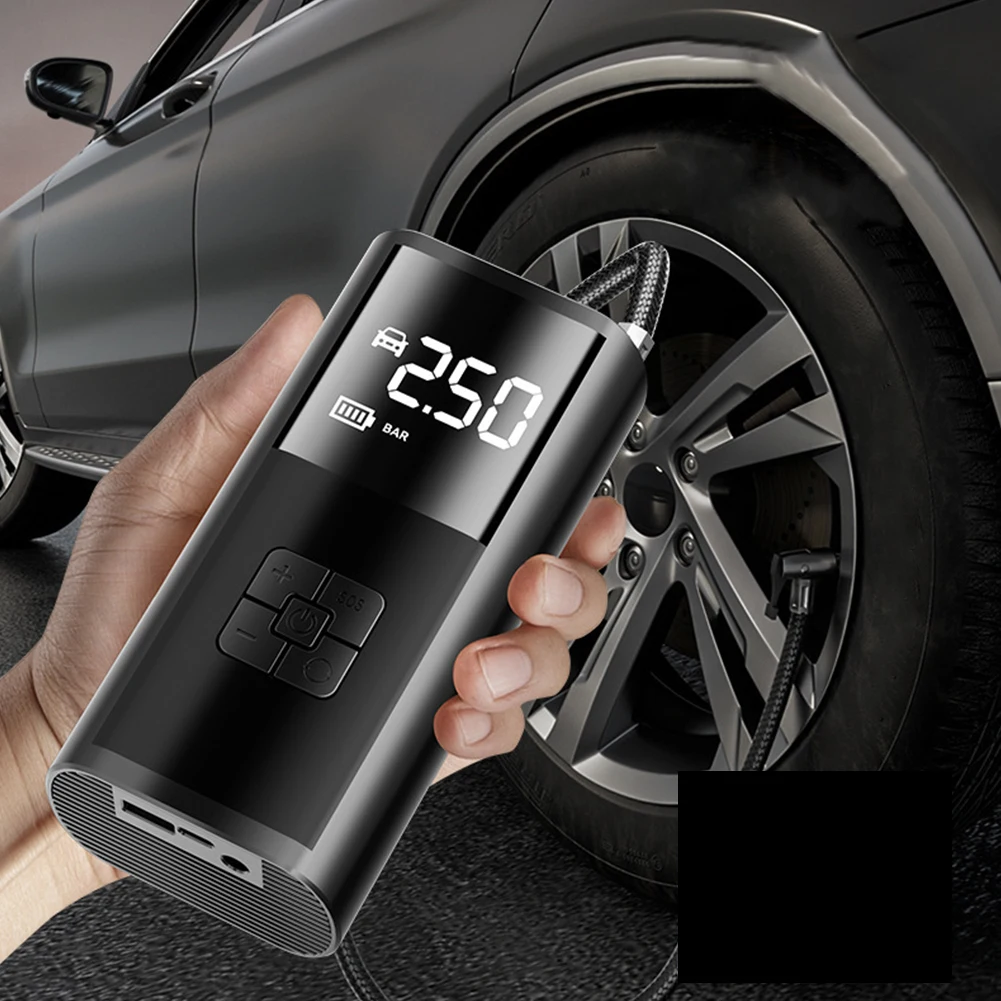 

Электрический насос для шин 150PSI с подсветкой, портативный автомобильный насос для накачивания, дисплей мощности, велосипедный воздушный компрессор для автомобиля, велосипедного мяча