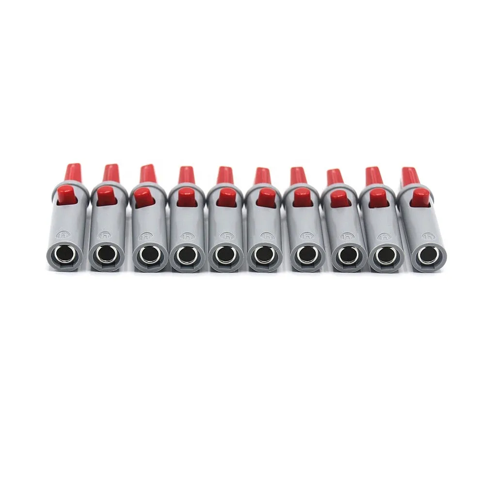 4.0 Multi-function  Banana Alidater Clip Adpter ECG Tab Adapter Adult Limb Clamp 10 Pcs/set Red