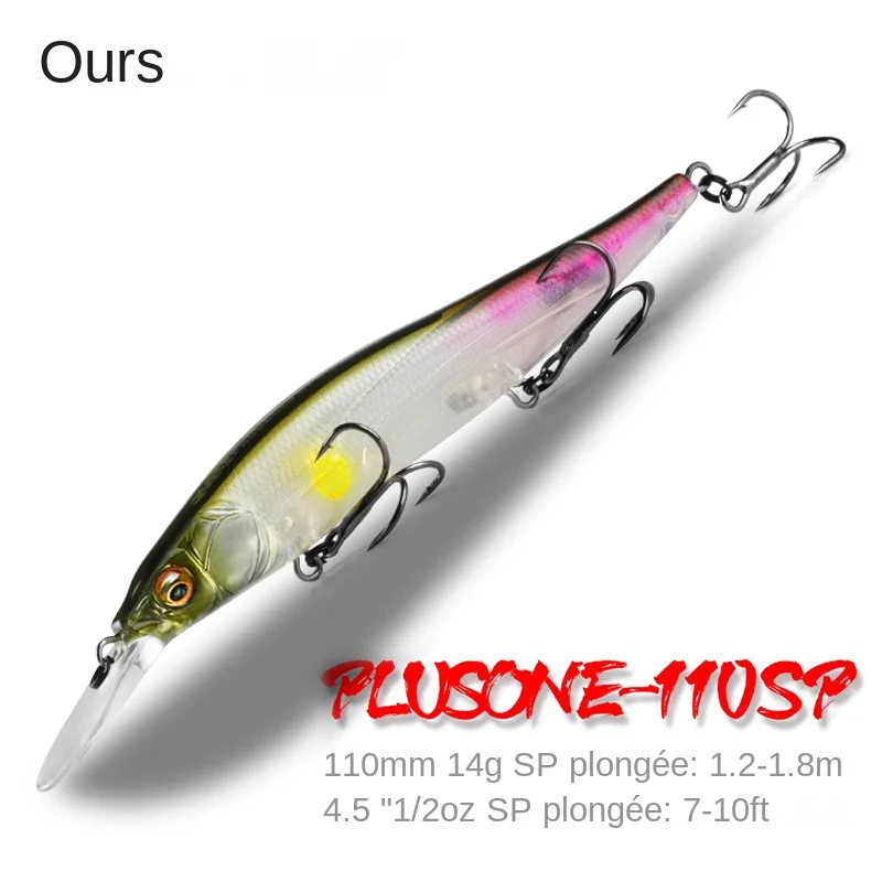 Bearking professionnel Wobbler 110mm 14g plongée 1.8m SP leurres de pêche appâts artificiels prédateur attirail jerkbaits pour brochet et bar