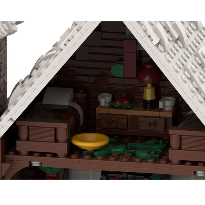 Moc Kerst Architectonische Scène Winter Huis Benodigdheden Model Bouwsteen Montage Speelgoed Kinderen Geschenken